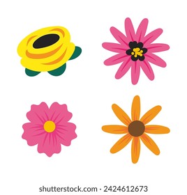 Hand drawn spring flowers collection