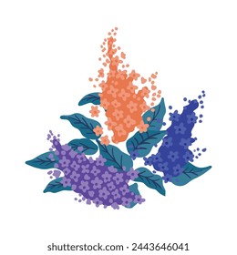 Hand drawn spring flowers collection on white background