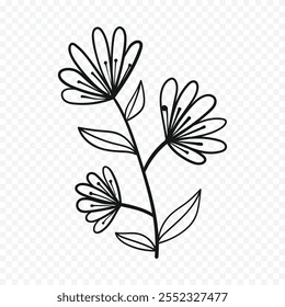 Hand drawn spring flowers illustration. floral illustration