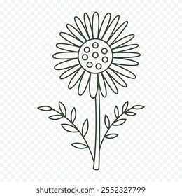 Handgezeichnete Frühlingsblumen Illustration. Blumengrafik