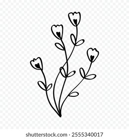 Hand drawn spring flowers illustration. floral illustration