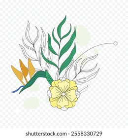 Hand drawn spring flowers illustration. floral illustration