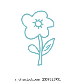 hand drawn spring flowers line art