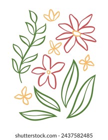 Hand Drawn Spring Flowers Vector Collection