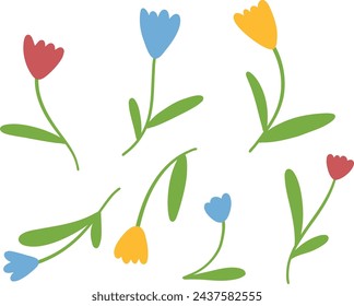 Hand gezeichnete Frühlingsblumen Vektor-Sammlung