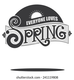 Hand drawn spring lettering  Eps 10 vector stock illustration
