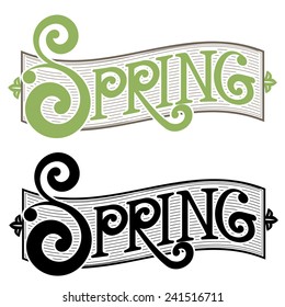 Hand drawn spring lettering  Eps 10 vector stock illustration