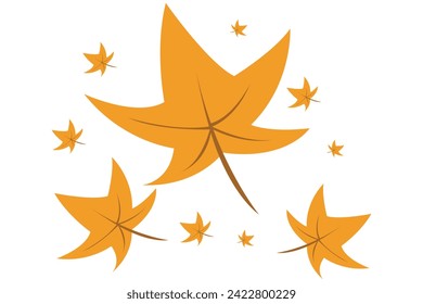 Hand Drawn Spring Maple Leaves Sticker Design