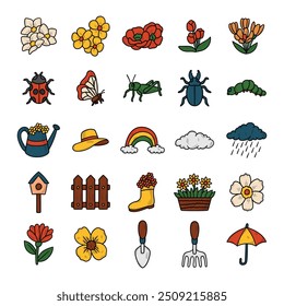 Hand Drawn Spring Set - Colored