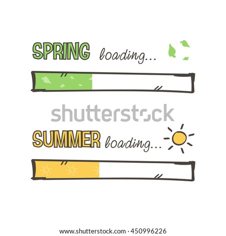 Hand Drawn Spring Summer Loading Bars Stock Vector (Royalty Free ...