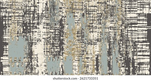 hand drawn spring summer patchwork seamless watercolor pattern design exotic with line striped check leaves plaid