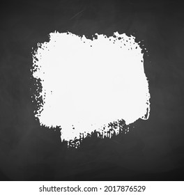 Hand drawn square chalked banner isolated on chalkboard background.
