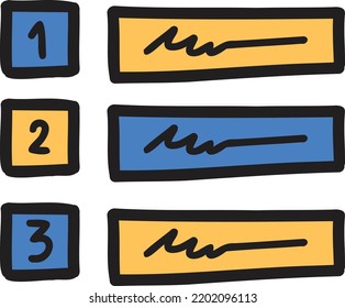 Hand Drawn square connection graph illustration isolated on background