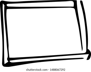 Hand drawn square doodle icon. Hand drawn black sketch. Sign cartoon symbol. Decoration element. Isolated on white background. Flat design. Vector illustration.