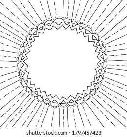 Hand drawn square frame in doodle style.