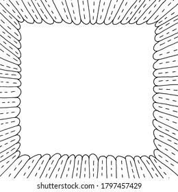 Hand drawn square frame in doodle style.