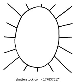 Marco cuadrado dibujado a mano en estilo doodle.