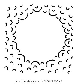 Marco cuadrado dibujado a mano en estilo doodle.