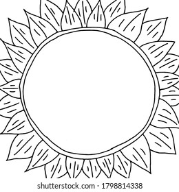 Hand drawn square frame in doodle style.