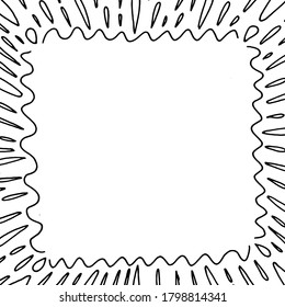 Marco cuadrado dibujado a mano en estilo doodle.