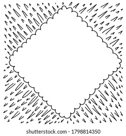Marco cuadrado dibujado a mano en estilo doodle.
