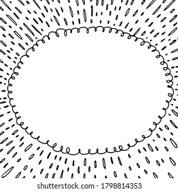 Handgezeichneter quadratischer Rahmen im Doodle-Stil.