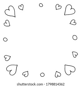 Hand drawn square frame in doodle style.