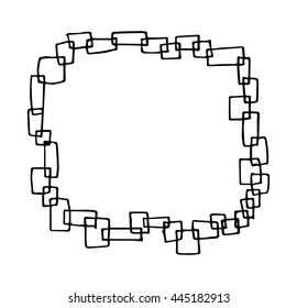 hand drawn square frame on white background