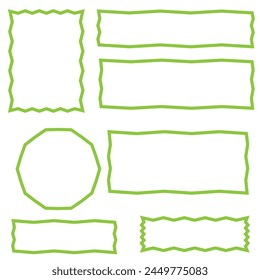 Hand drawn square frames in sketchy style. Rectangular handdrawn grungy borders. Vector illustration of pencil outline stroke framework box. Collection of doodle school draft frames