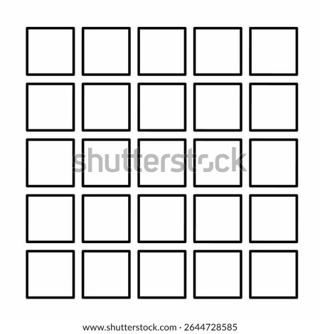 Hand Drawn Square Grid 5x5 Frame