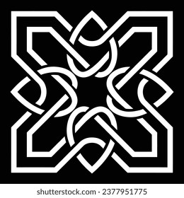 Hand Drawn Square Mandala Art for Creative Floral Rangoli and Decorative Cards Design