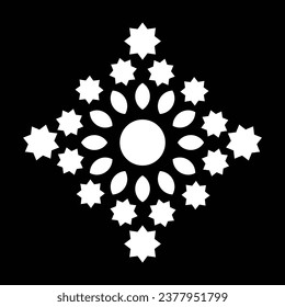 Hand Drawn Square Mandala Art for Creative Floral Rangoli and Decorative Cards Design