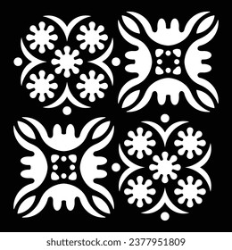 Hand Drawn Square Mandala Art for Creative Floral Rangoli and Decorative Cards Design