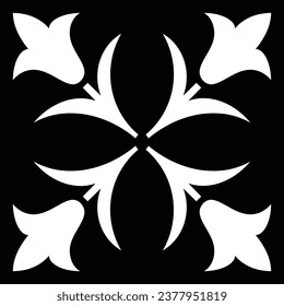 Hand Drawn Square Mandala Art for Creative Floral Rangoli and Decorative Cards Design