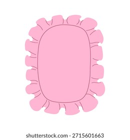 Mantel cuadrado dibujado a mano con Ilustración vectorial de volantes. Marco con volantes ondulados decorativos