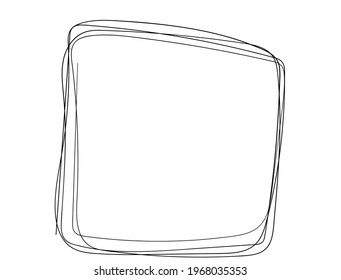 hand drawn square scribble . abstract square frame in doddles style. Lateen design element. Continuous line. Vector illustration. isolated