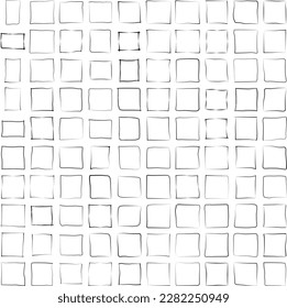 Hand Drawn Square sketch circle Abstract grunge brush stroke 100 Set
