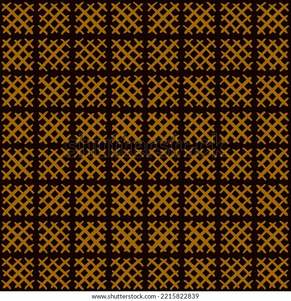 hand drawn squares from crisscrossed stripes. brown\
geometric shapes at black repetitive background. vector seamless\
pattern. fabric swatch. wrapping paper. design template for\
textile, linen, decor