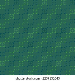 hand drawn squares from stripes, triangles and dots. green-blue repetitive background. vector seamless pattern. geometric fabric swatch. wrapping paper. design template for textile, linen, home decor