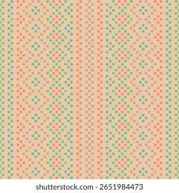 hand drawn squares. vector seamless pattern. folk decorative art. repetitive background. geometric fabric swatch. wrapping paper. textile design template. coral, purple, green, blue, beige colors