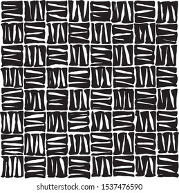 Hand drawn squarish scribbled marks creating grid like modern pattern
