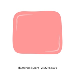 Handgezeichnete Squiggle-Box in weichem Rosa mit einer flüssigen Blobform bildet einen modernen Anführungsrahmen. Rechteck im Doodle-Stil und Nachrichtenrechteck als abstrakter Hintergrund für Rede oder Konversationsvorlage, sauber