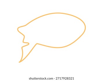 Hand drawn squiggle speech bubble icon with round outline and chat textbox. Comment and talk message outlined with a unique dialogue style. Fun communication element for creative use.