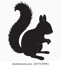 Hand drawn squirrel animal silhouette