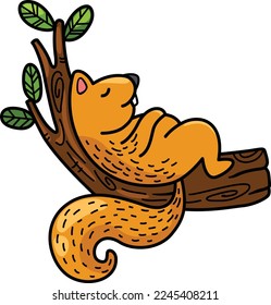Ilustración del carácter de la ardilla dibujada a mano, vector