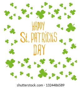 Hand drawn St. Patrick's day greeting card. Irish holiday festival traditional vector illustration. 