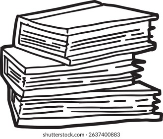 hand drawn stack of books icon