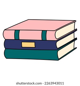Hand Drawn Stack Or Pile Of Books