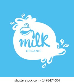 Hand Drawn Stain Milk Logo Design Stock Vector (Royalty Free ...