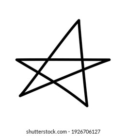 Hand drawn star. Astronomical or celestial objects. Heavenly bodies in space. Vector illustration in doodle style.